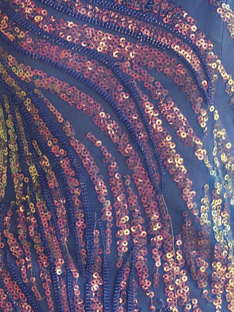 Aurum | Scoop Neck Hot Pink Mermaid Sequins Long Prom Dresses with Beading