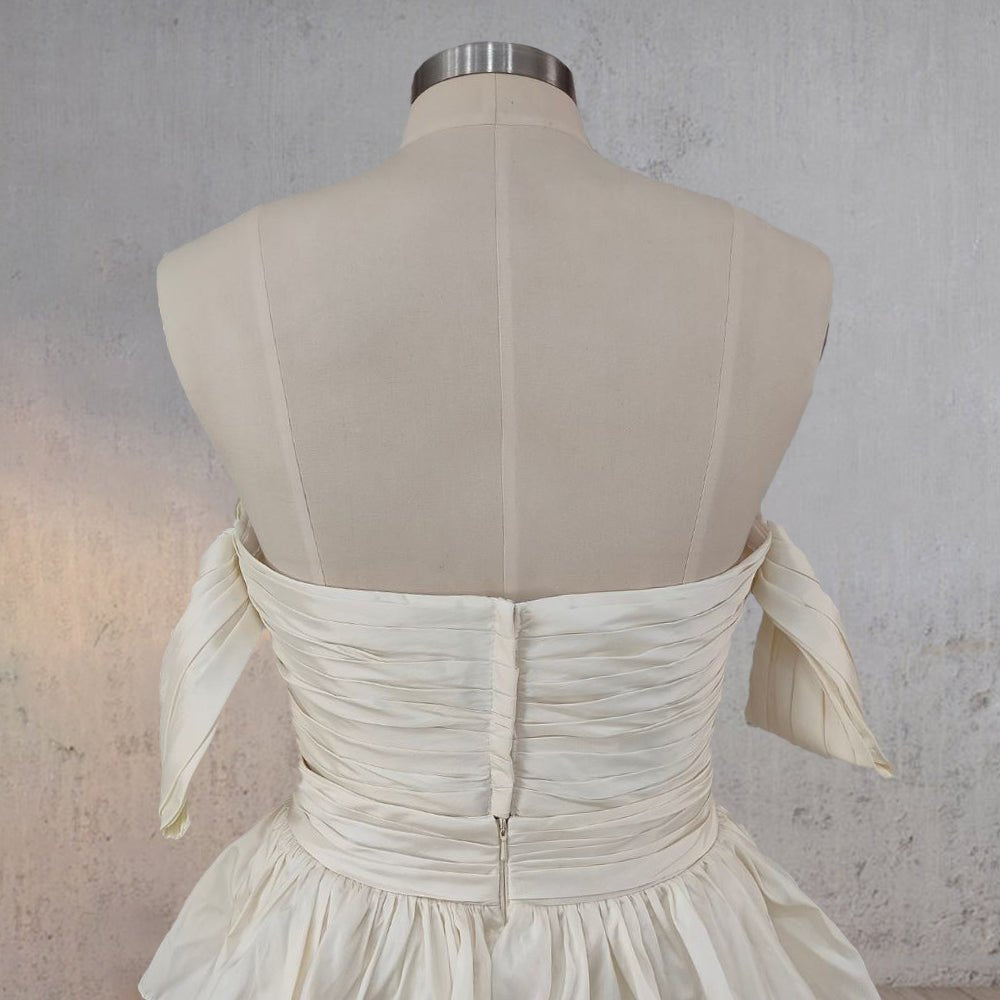 A-Line Beige Multi-Tiered Ruffles Wedding Dresses