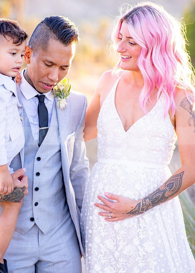 A Line Lace Wedding Dresses Nude Lining