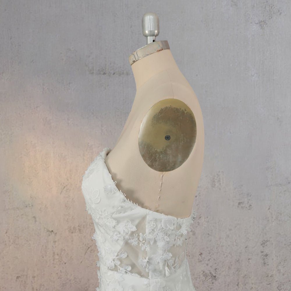 Mermaid Lace Blossom Low Back Wedding Dress