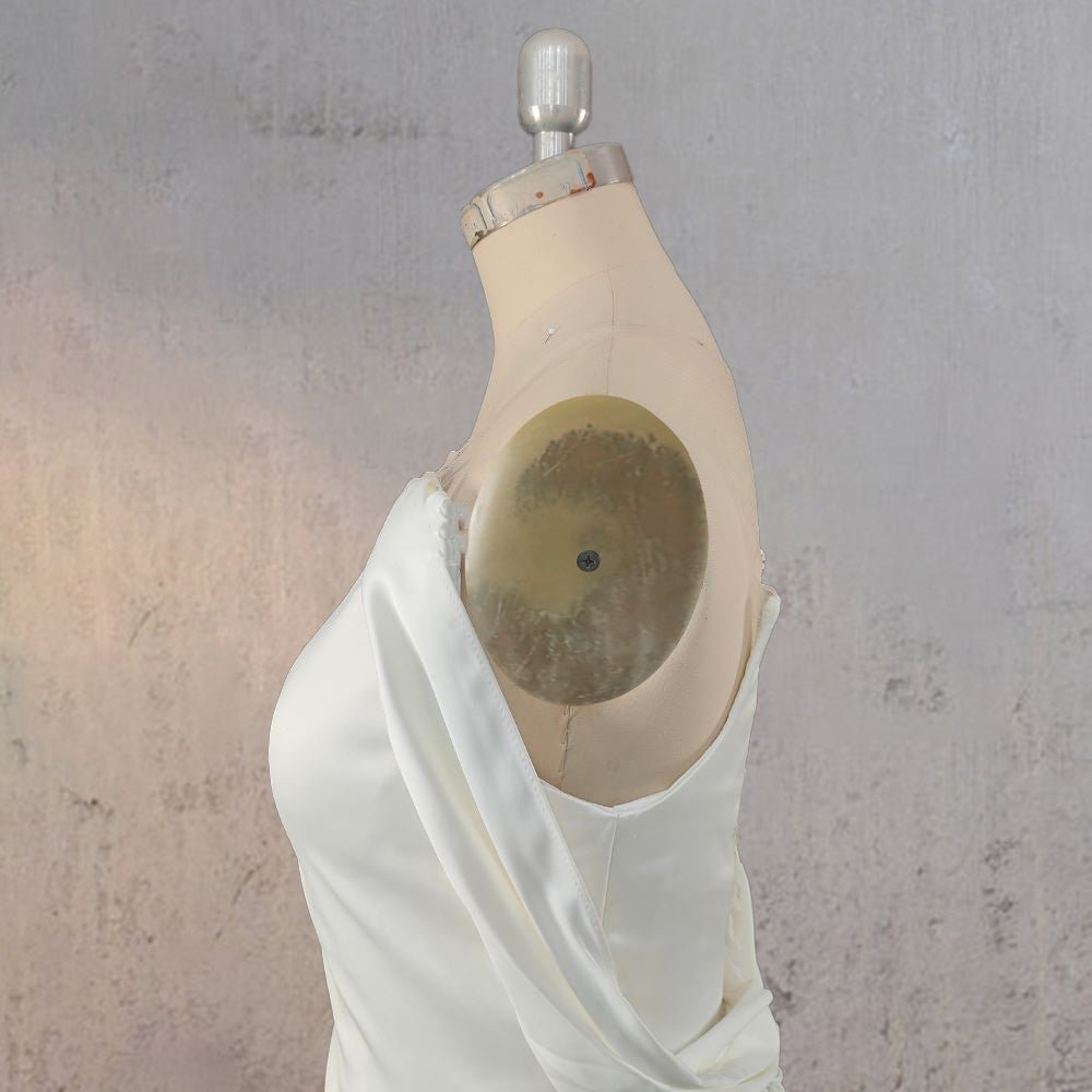 Mermaid Off Shoulder Appliqued Wedding Dress with Backless