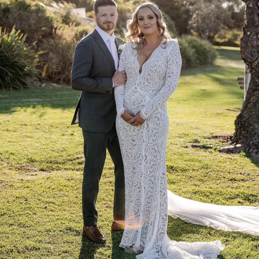 Mermaid Whisper Lace Embroidery Bridal Gown Wedding Dress