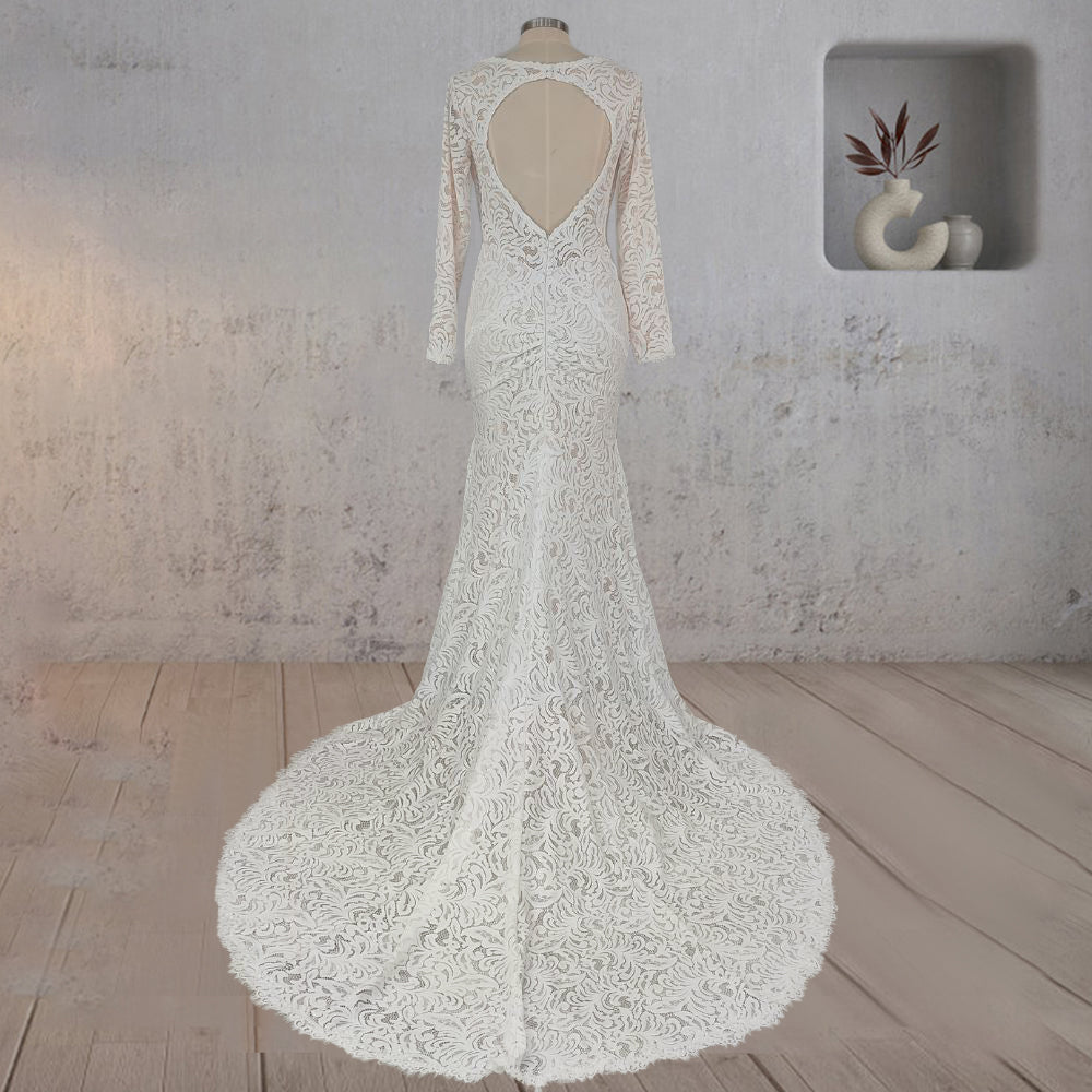 Mermaid Whisper Lace Embroidery Bridal Gown Wedding Dress