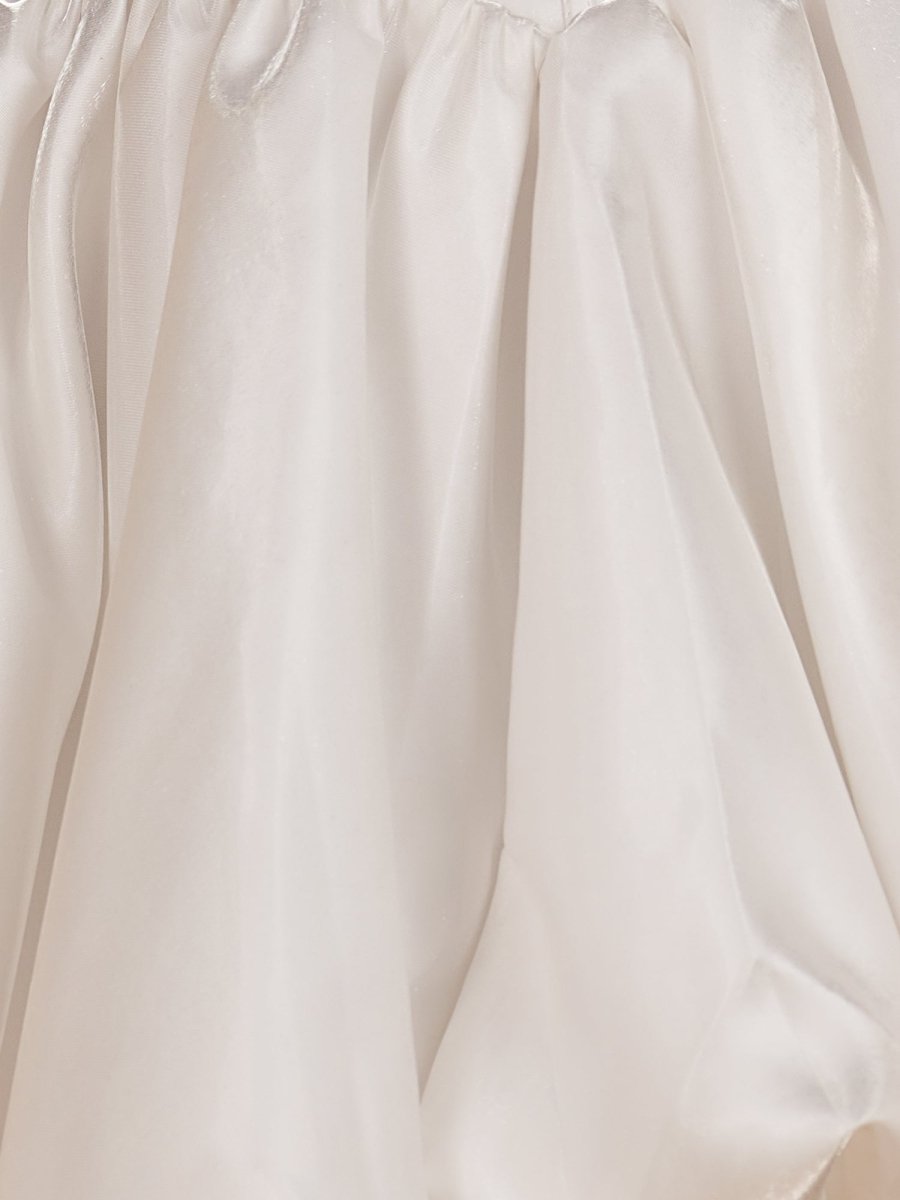 Nica | White - A Line Bubble hem Satin Corset Sweetheart Homecoming Dresses